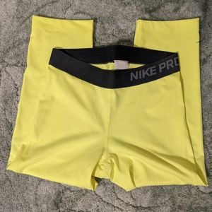 Nike Pro cropped neon leggings